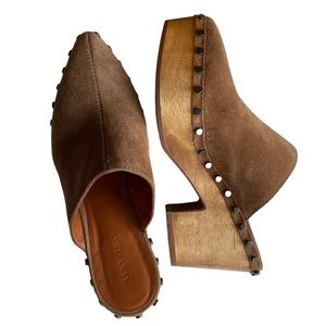 All Saints studded suede clogs